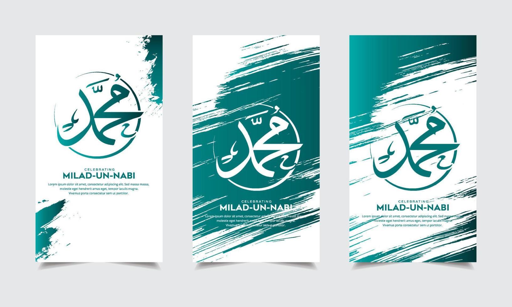 Celebration Maulid Nabi Muhammad design template stories or Mawlid Prophet Muhammad islamic Design vector