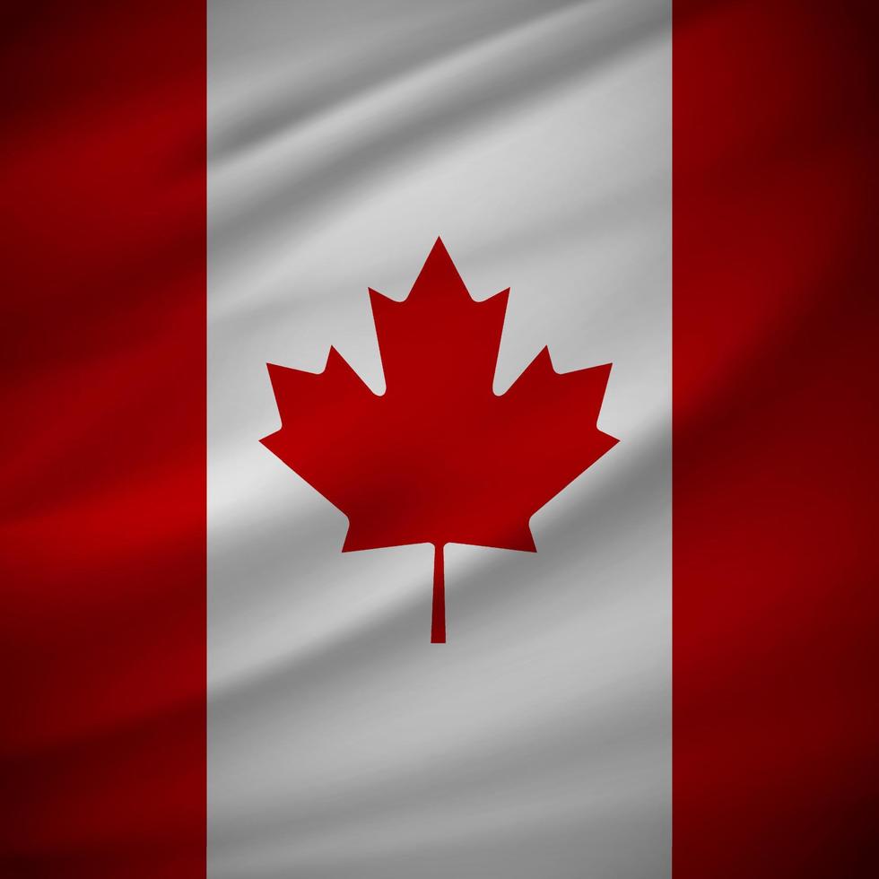 Vector de fondo de bandera de canadá ondulado realista. ilustración vectorial del día de la independencia de canadá.