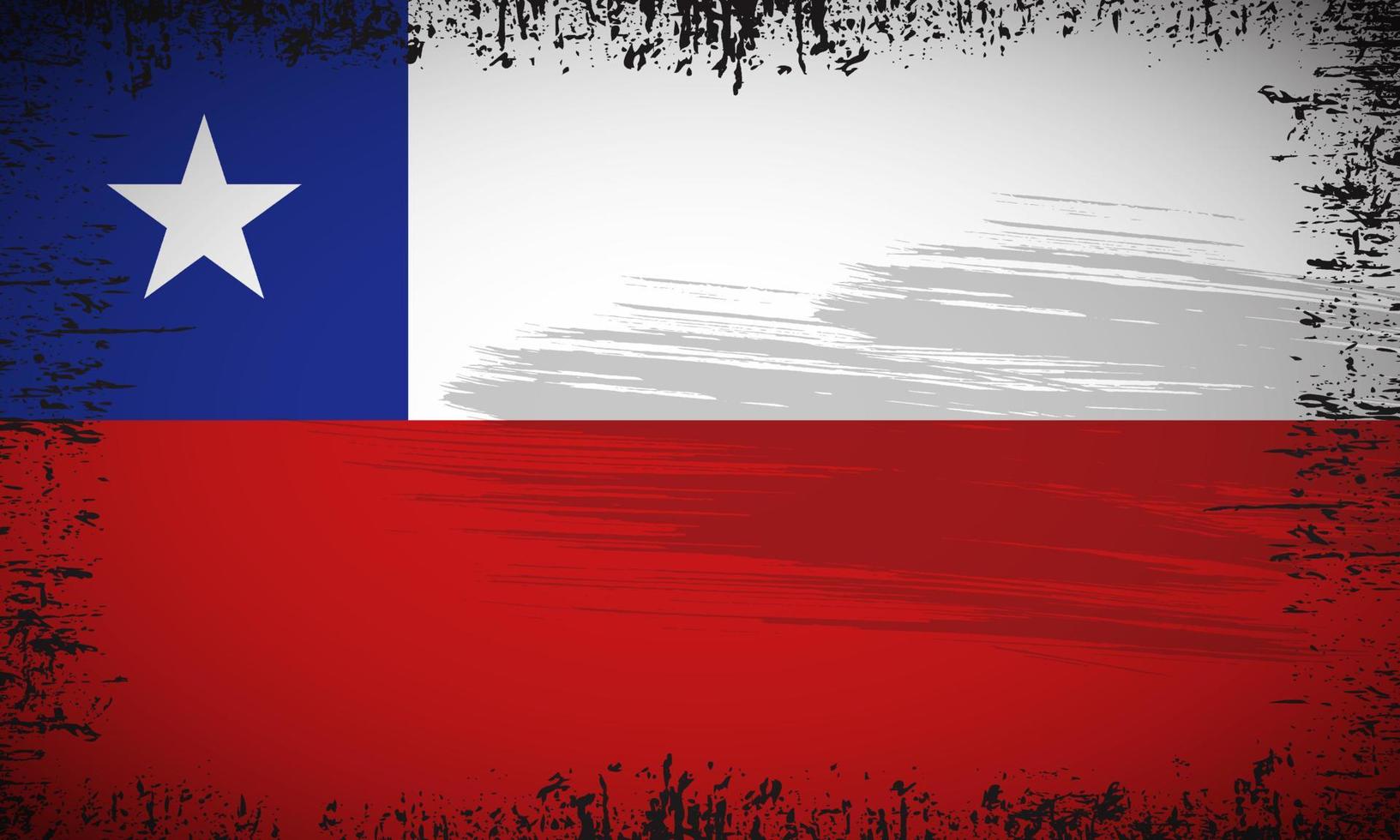 vector de fondo de bandera de chile ondulado con estilo de trazo de pincel. ilustración vectorial del día de la independencia de chile.