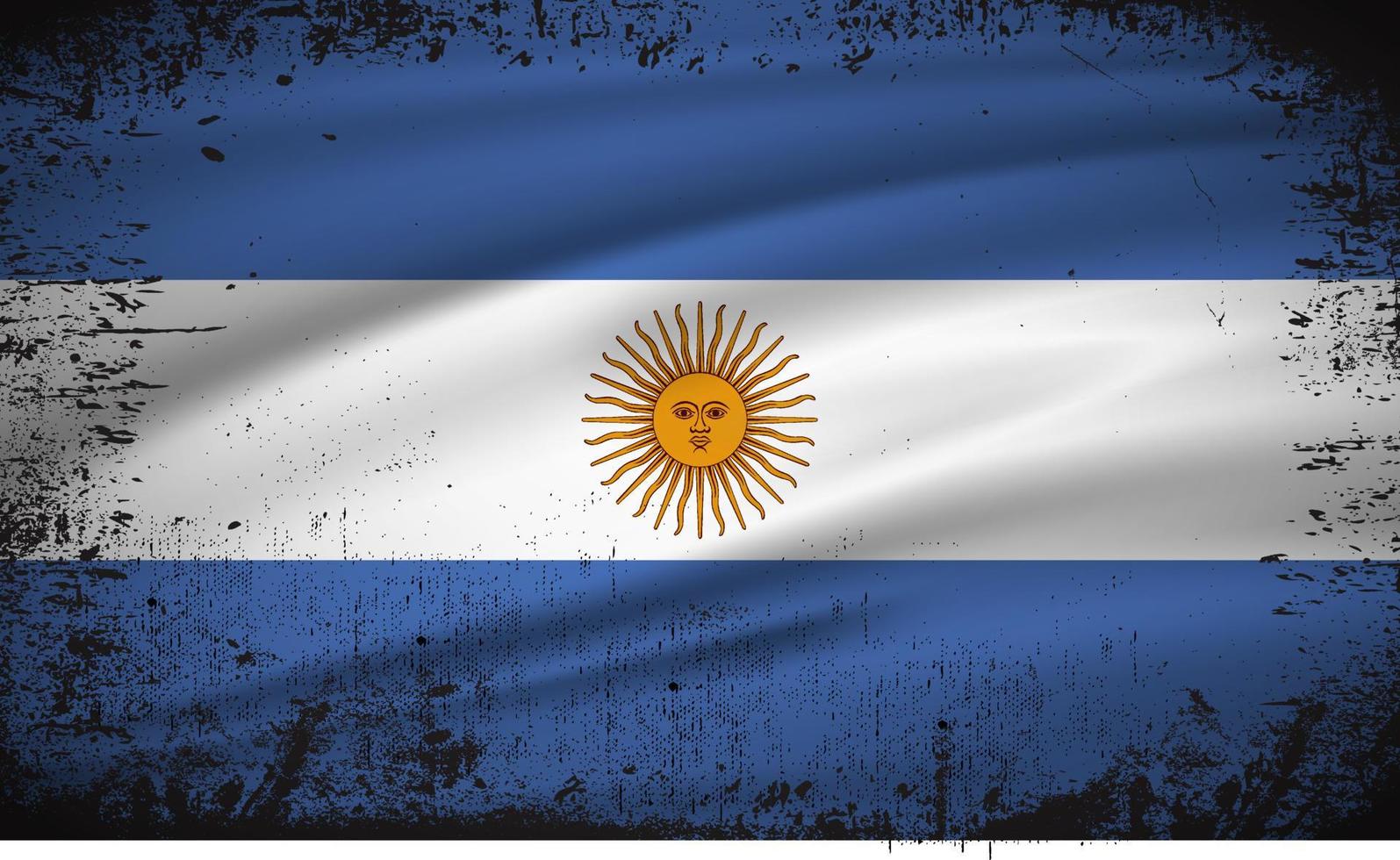 ondulado vector de fondo de bandera argentina con estilo de trazo de pincel. ilustración vectorial del día de la independencia argentina.