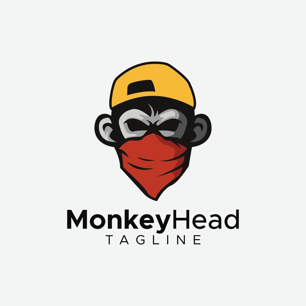 Monkey head logo design vector