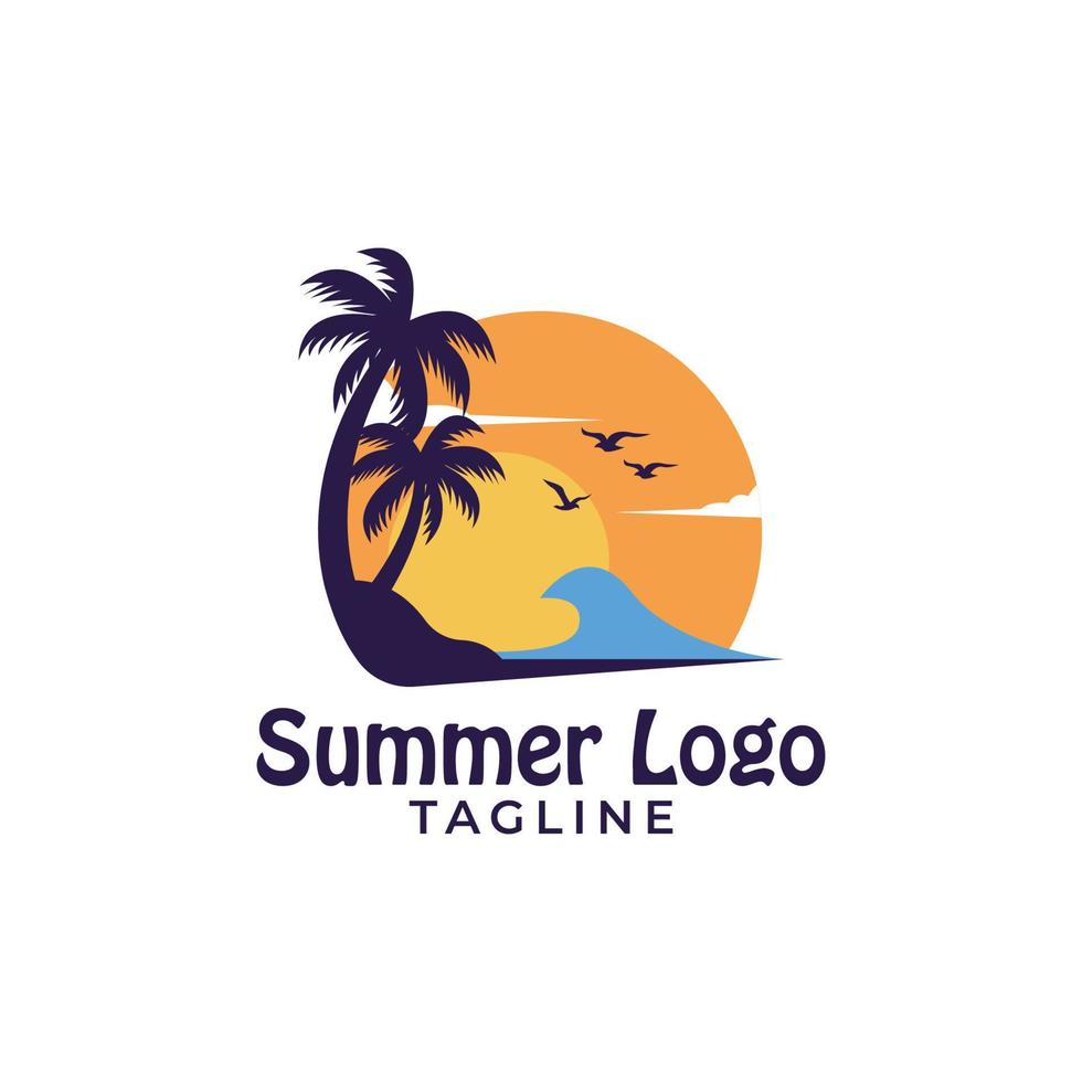 logotipo de vacaciones de verano vector