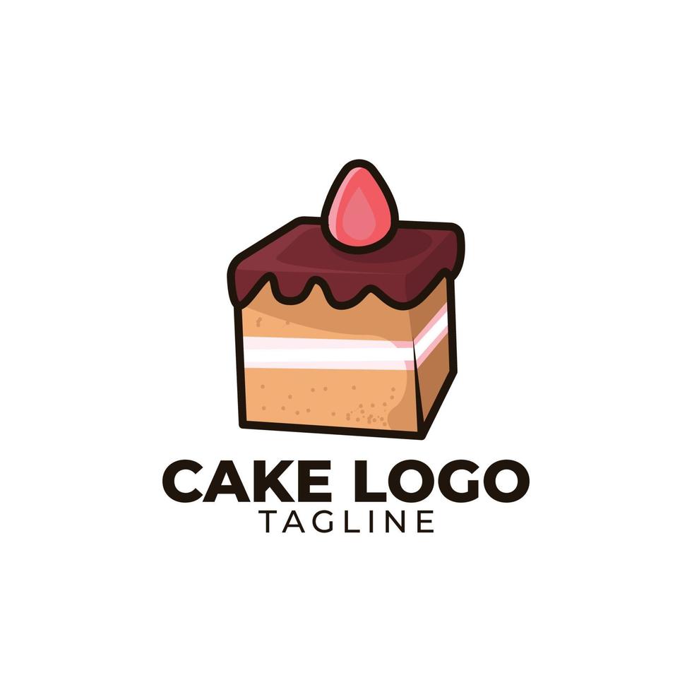 logotipo de postre de pastel vector