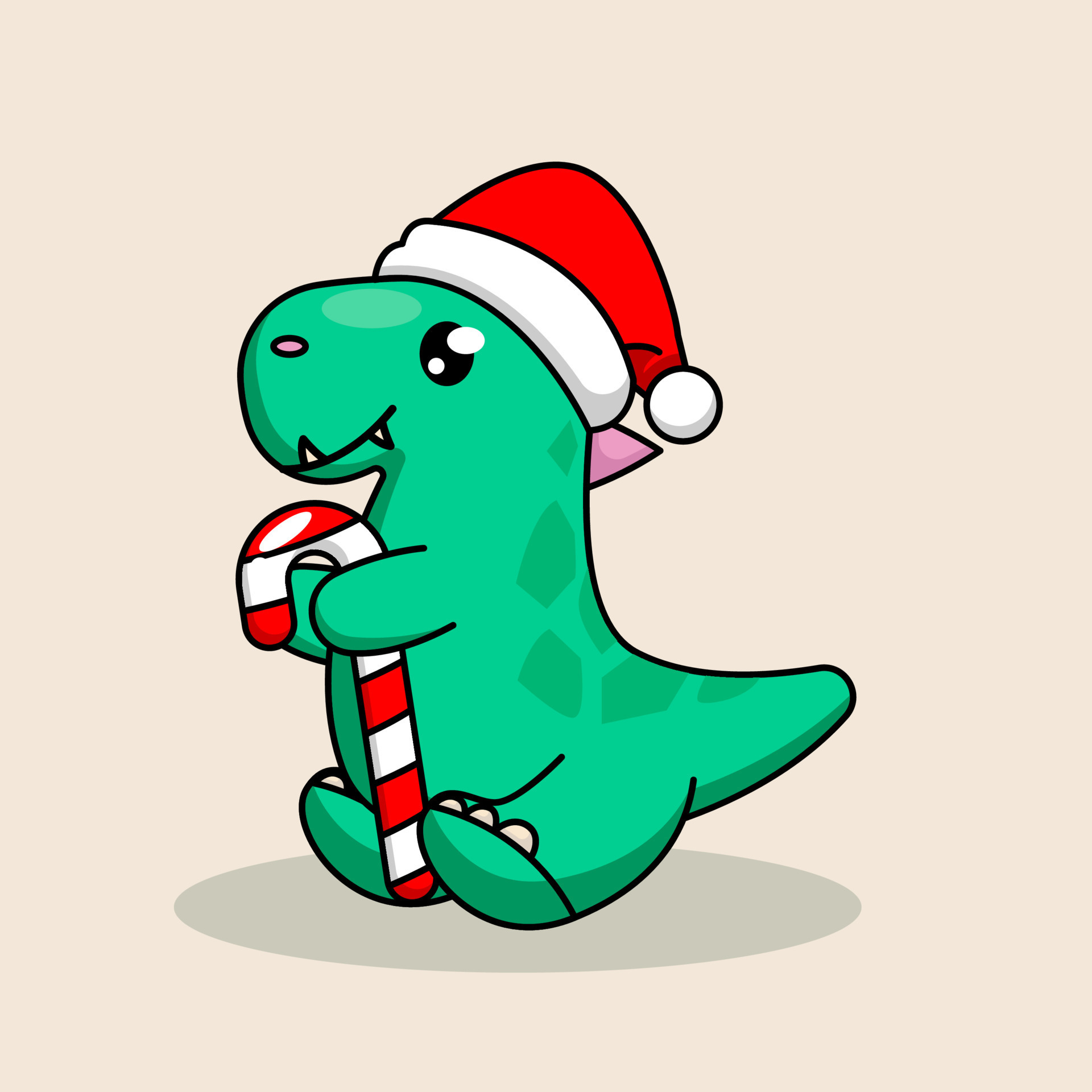 Christmas Dino mascot 8515207 Vector Art at Vecteezy