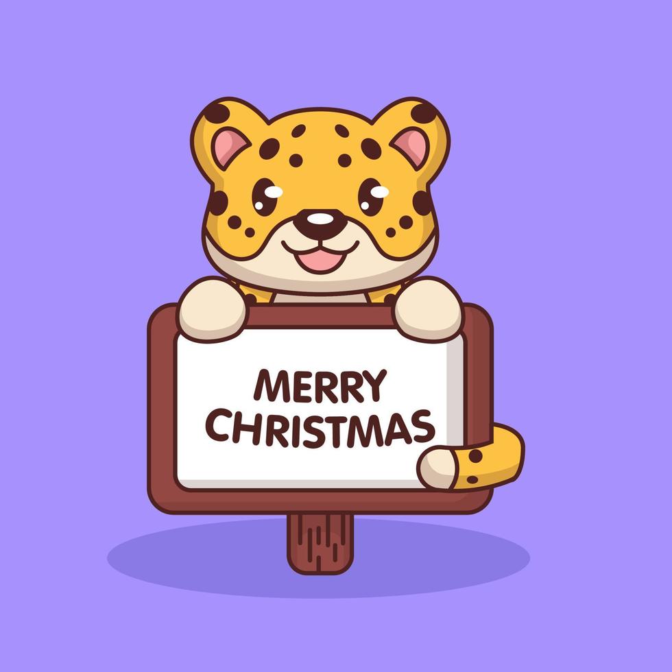 mascota de leopardo de navidad vector