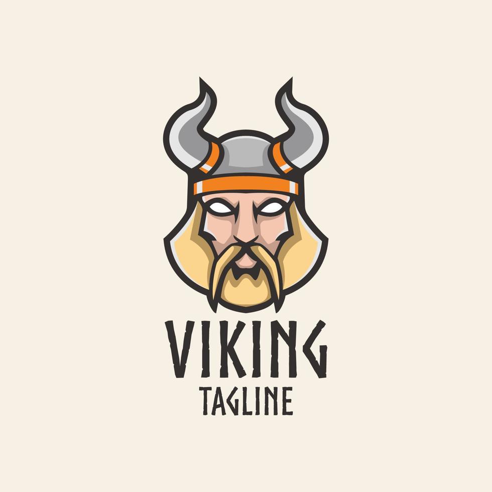 logotipo de la cabeza vikinga vector