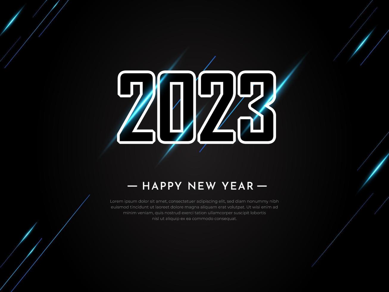 maravilloso e increíble fondo de diseño de feliz año nuevo 2023 con memphis y vector de estilo geométrico.