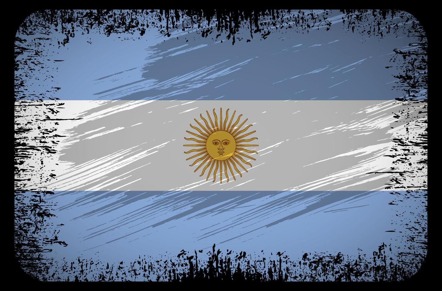 ondulado vector de fondo de bandera argentina con estilo de trazo de pincel. ilustración vectorial del día de la independencia argentina.