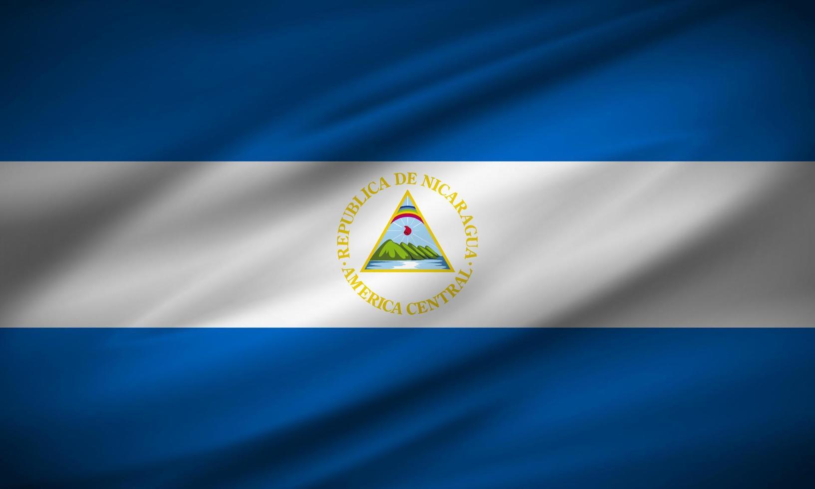 bandera ondulada realista del vector de fondo de nicaragua. vector de bandera ondulada de nicaragua