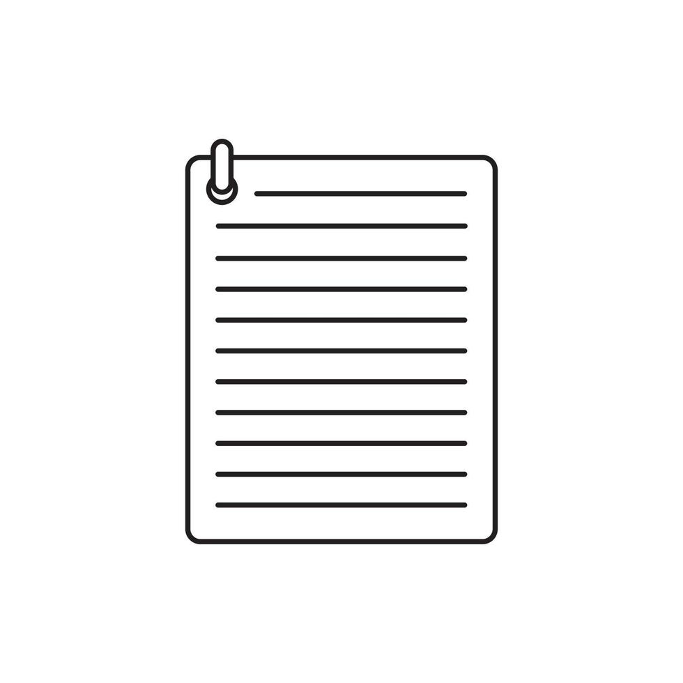 NOTES PAPER LINE ICON FOR DESIGN GRAPHIC vector