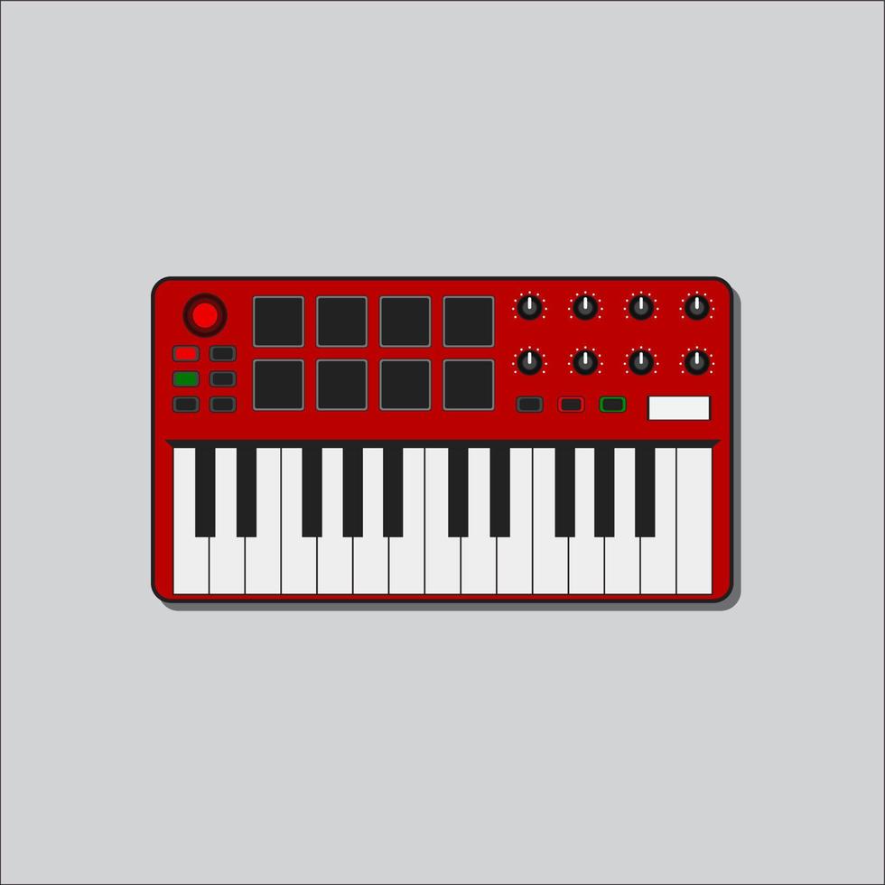 Realistic Compact Analog Synthesizer Detailed Vector