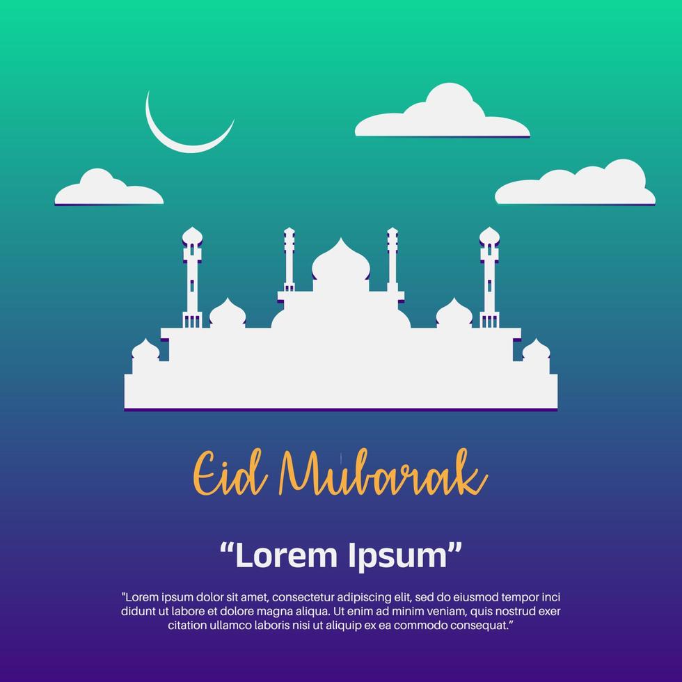 Eid Mubarak greeting template stories post banners ad. Editable vector illustration.