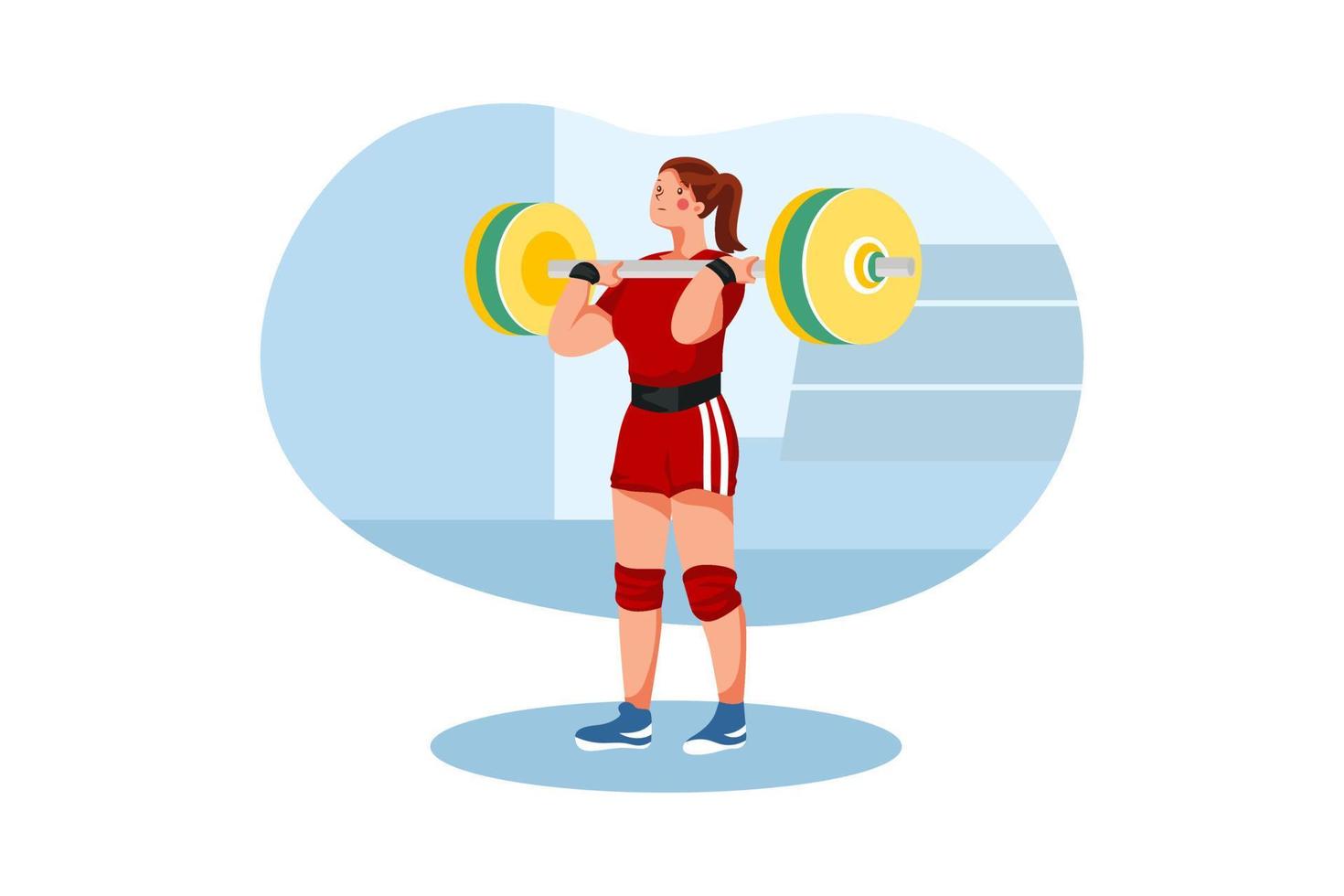 Weightlifting Flat Illustrations ConCept vector