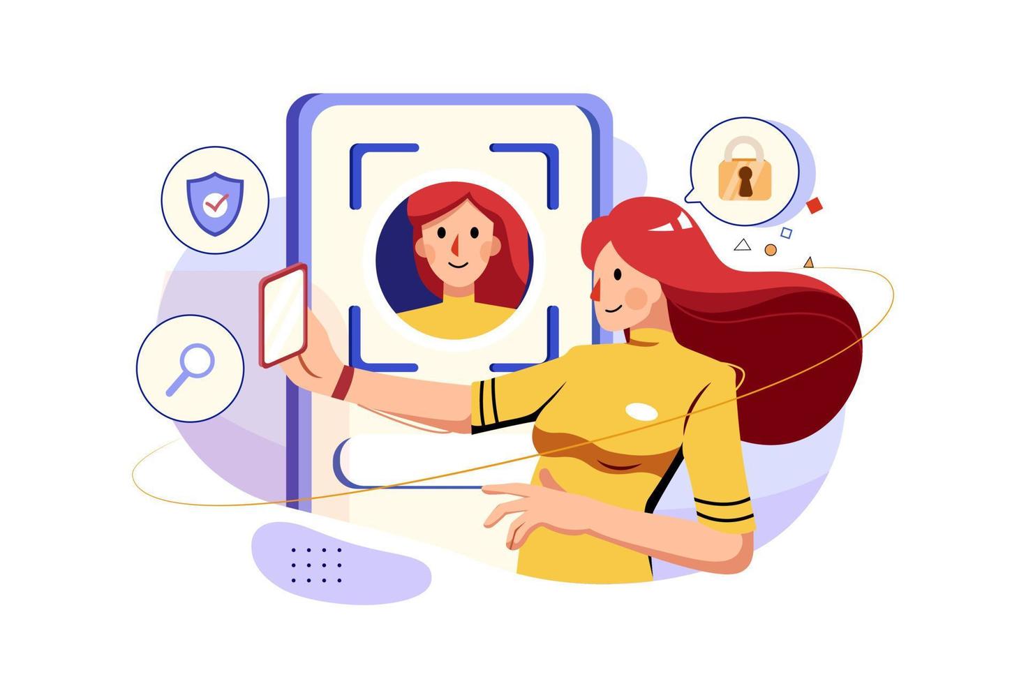 Face Lock Security vector