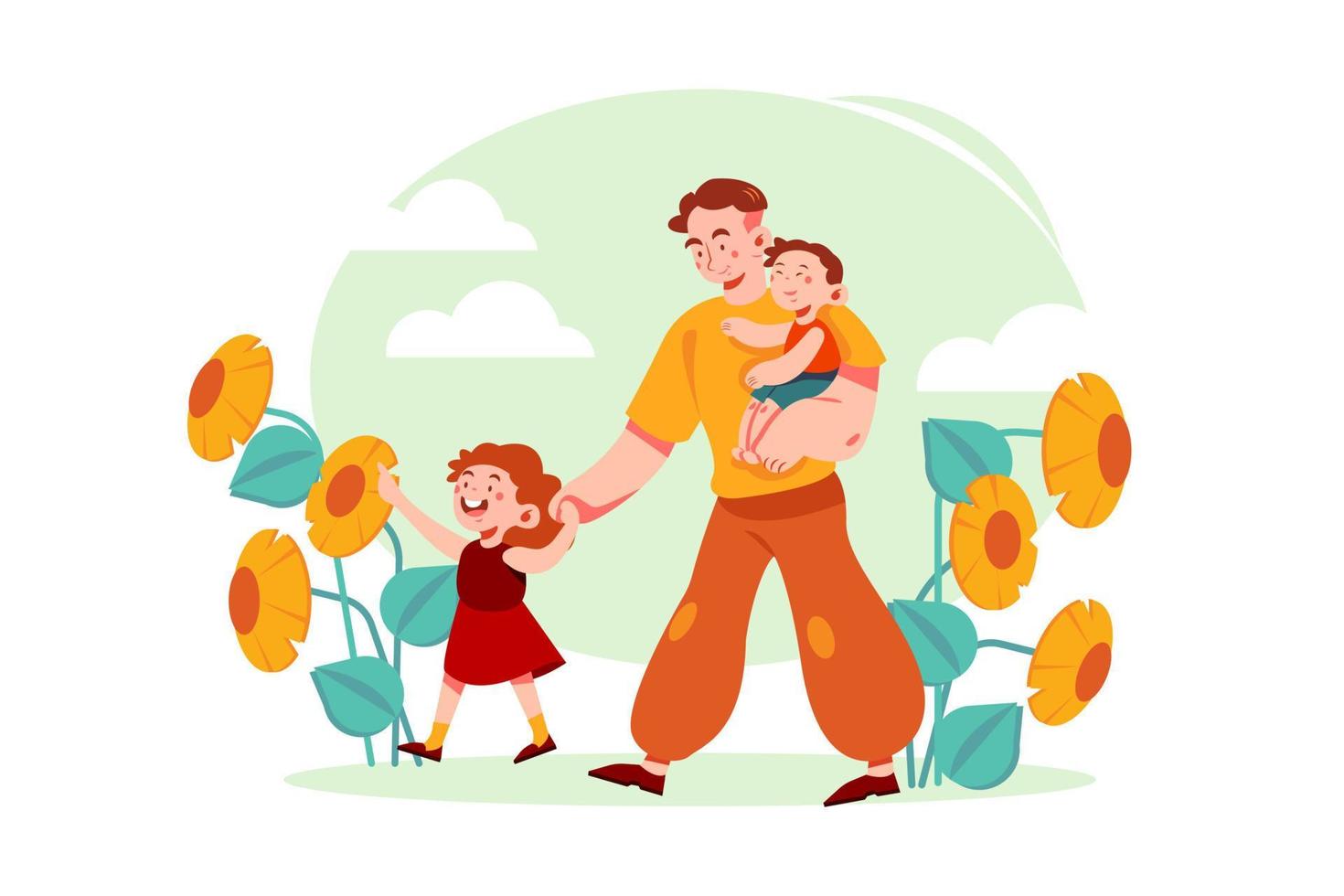 Father's Day flat Illustration concept vector