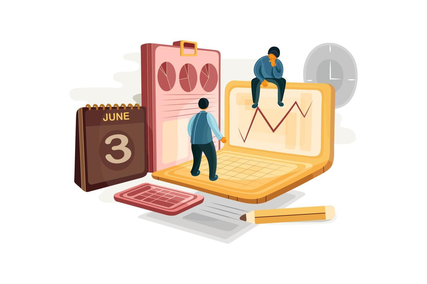 Financial Management flat Illustration concept vector