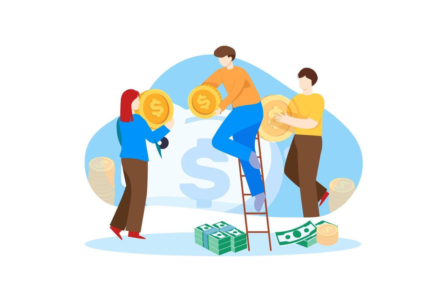 Money Saving flat Illustration concept vector