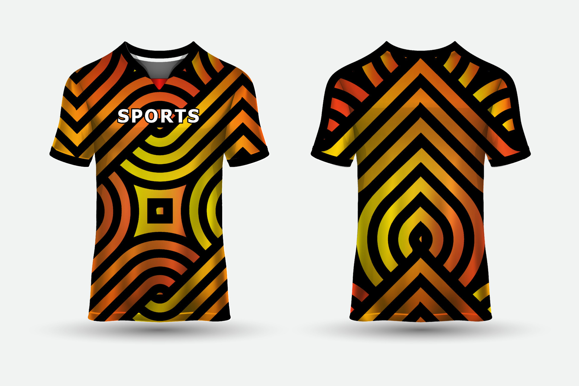 Orange gradient abstract sports jersey design t-shirts 8515421 Vector