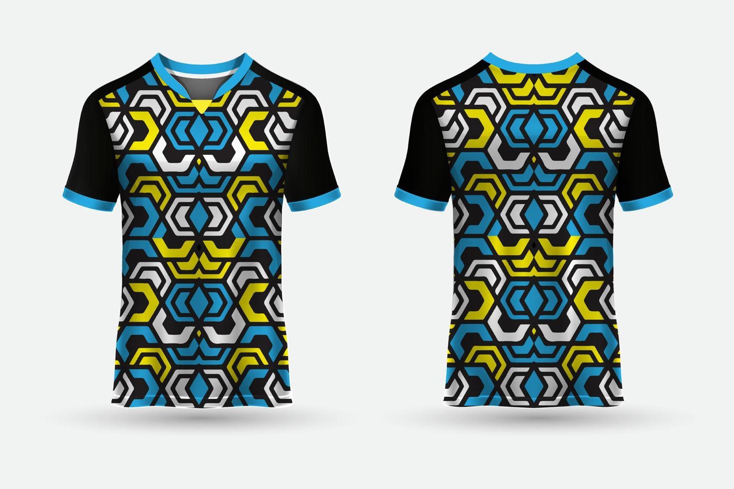 Extraordinary sports jersey design t-shirts with front and back view vector