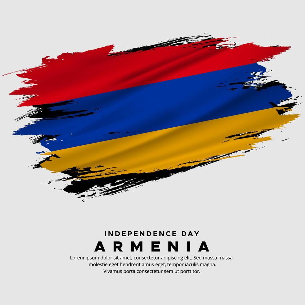 New design of armenia independence day vector. Armenia flag with abstract brush vector