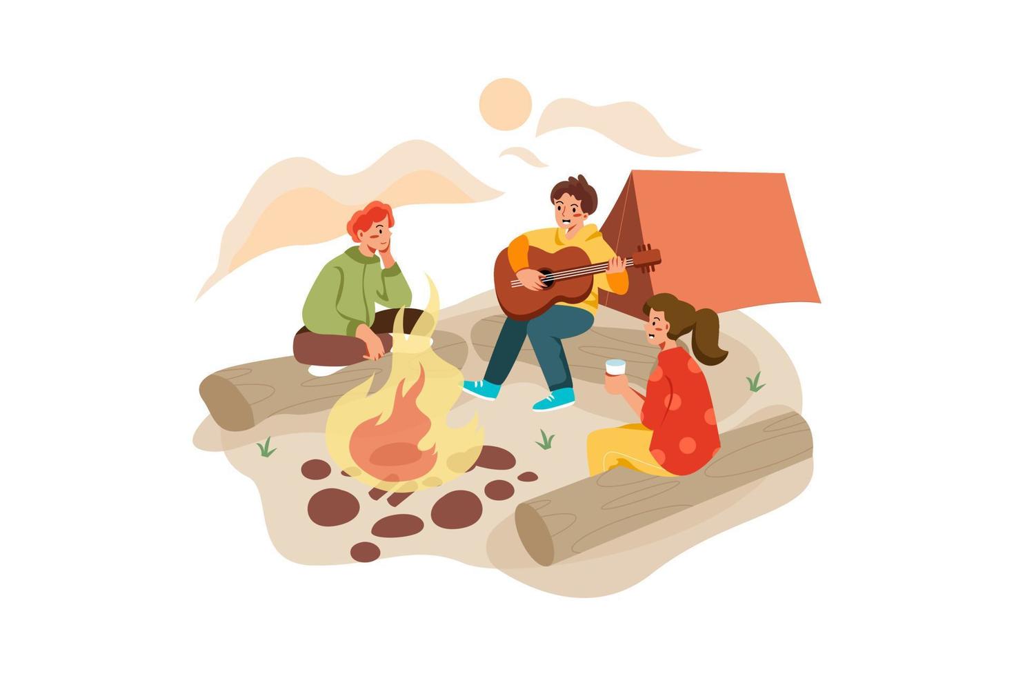 Camping Illustration Concept vector
