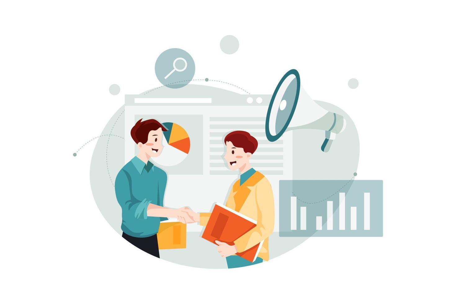 Affiliate Marketing Flat Illustrations Concept vector