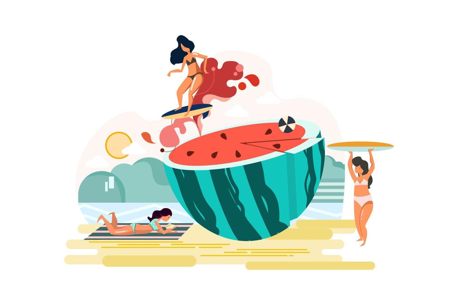 Summer Time Illustration concept. Flat illustration isolated on white background Illustration concept. Flat illustration isolated on white background vector