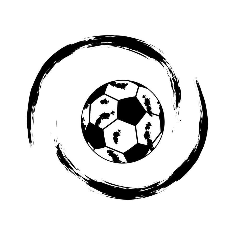 Vector illustration of a dirty ball hit by mud. Editable templates. Perfect for sports logos. Isolated on a white background.
