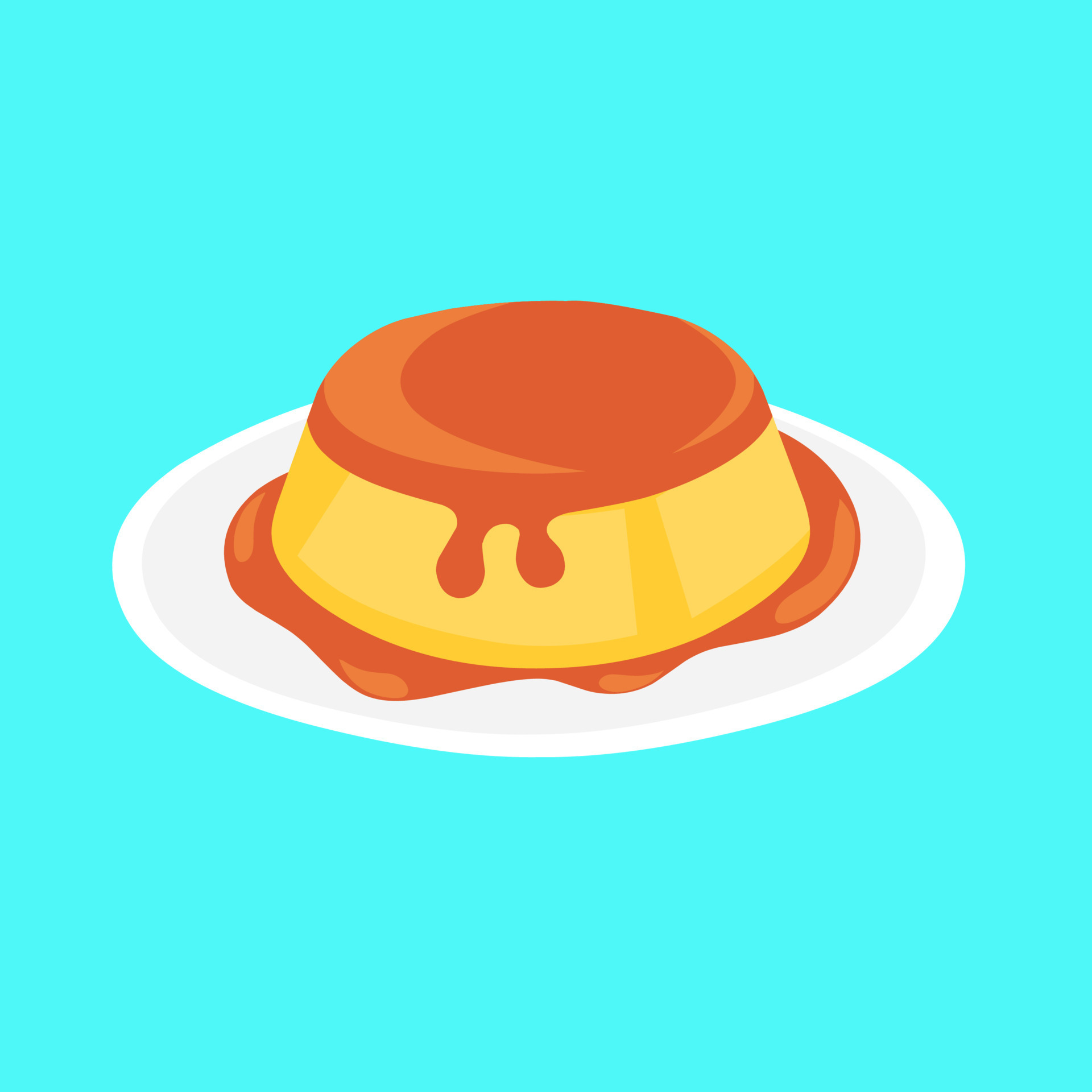 Custard pudding with melted caramel. Design in cartoon style isolated on blue background. It is perfect for a sweet dessert. Vector illustration. 8515628 Vector Art at Vecteezy Custard pudding with melted caramel. Design in cartoon style isolated on blue background. It is perfect for a sweet dessert. Vector illustration. 8515628 Vector Art at Vecteezy