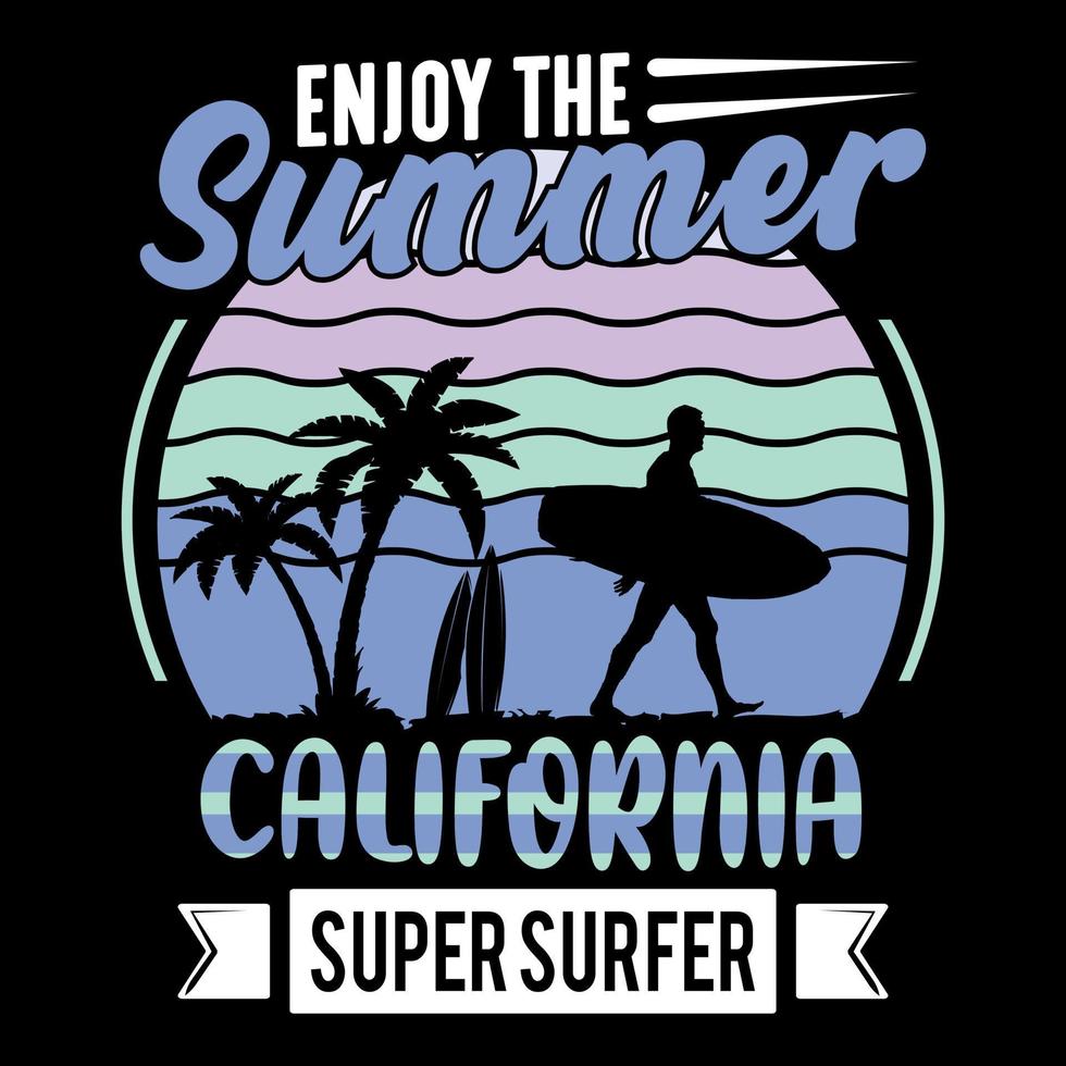 Summer day and beach typography vector t-shirt design, illustration, graphic element