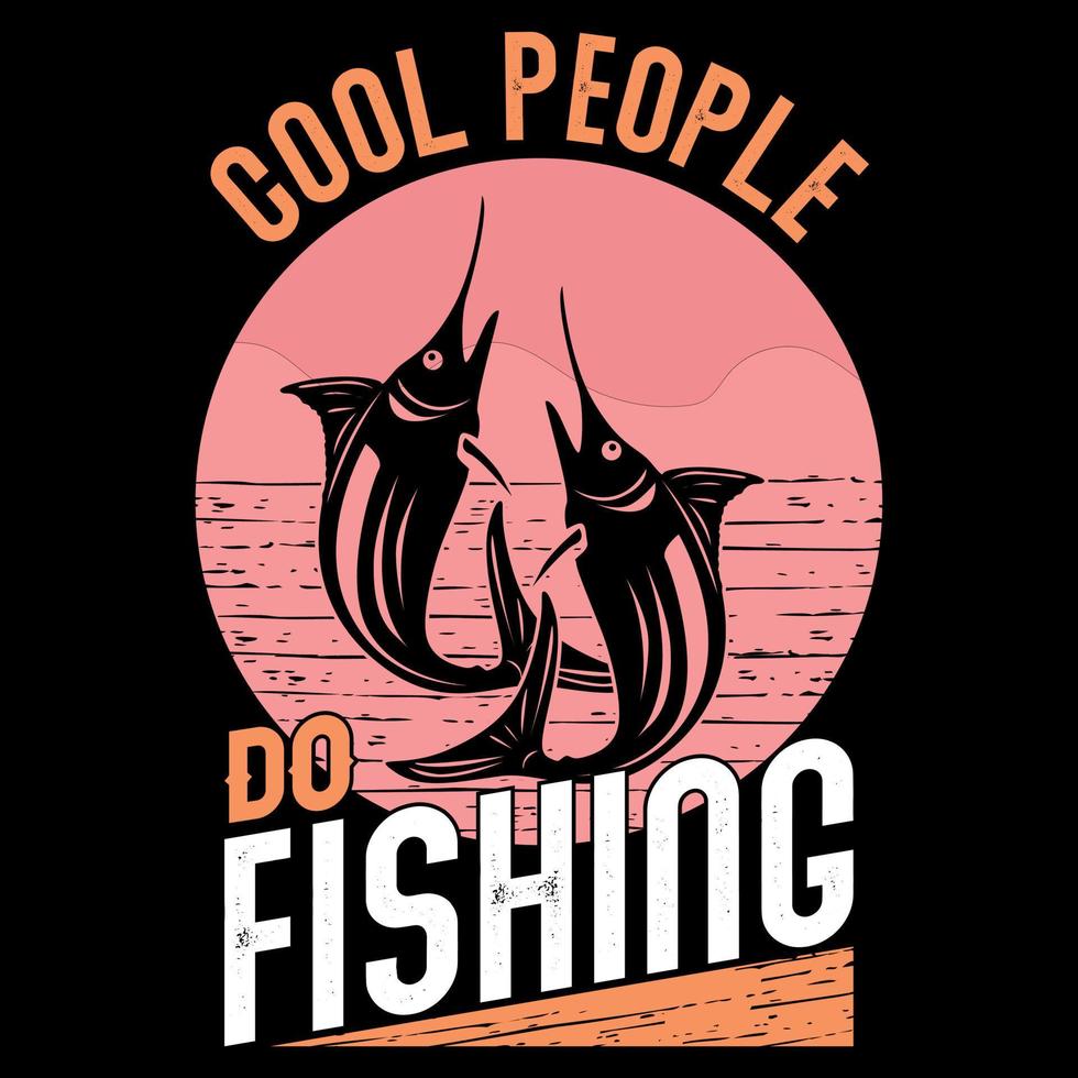 diseño de camisetas vectoriales de tipografía de pesca, elemento gráfico, ilustración vector