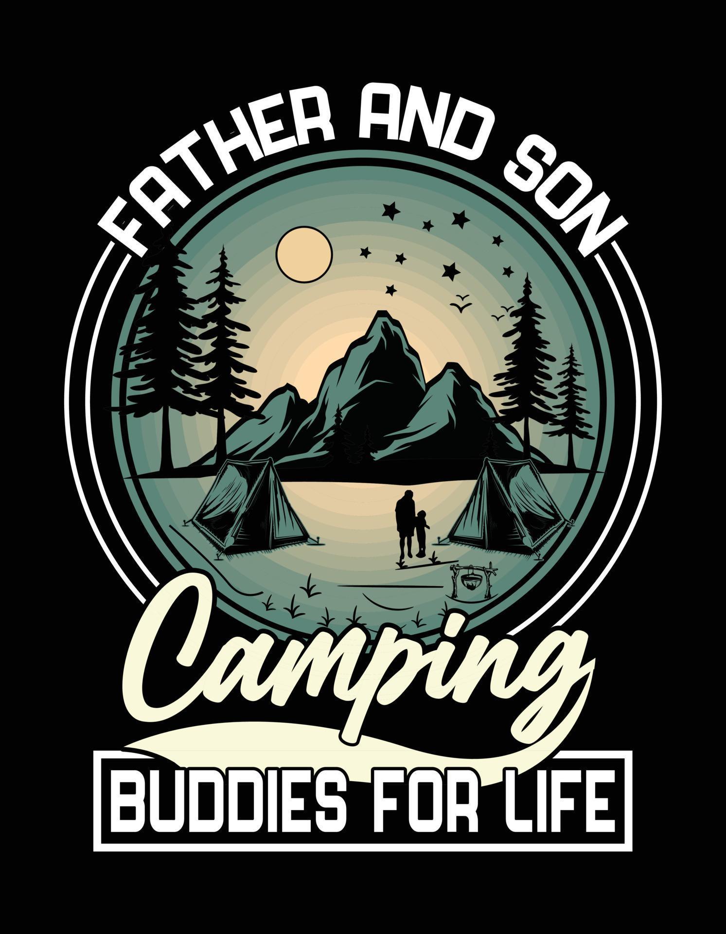 Happy camping typography vector t-shirt design, illustration, vintage