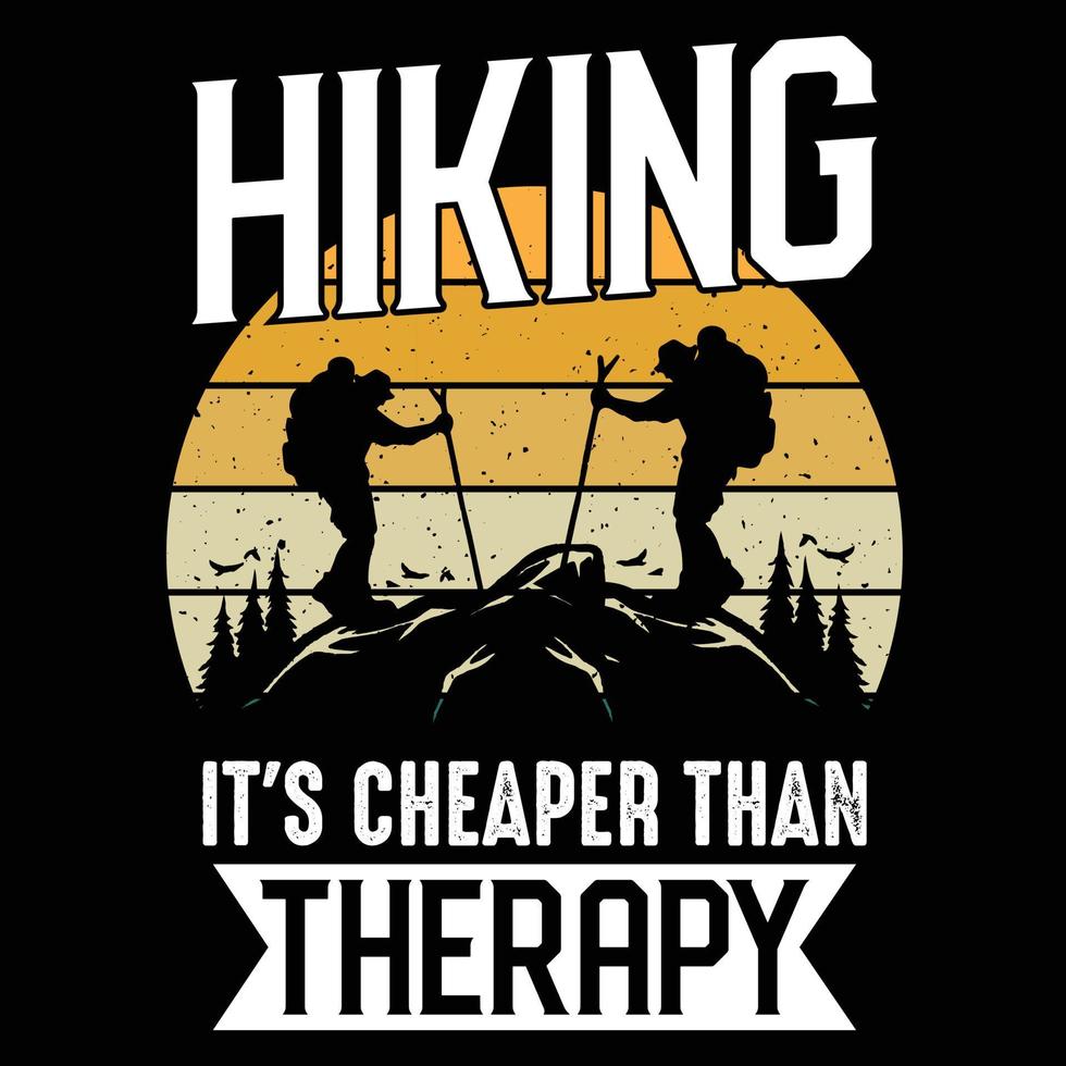 Hiking typography vector t-shirt design, graphic element, vintage artwork, illustration