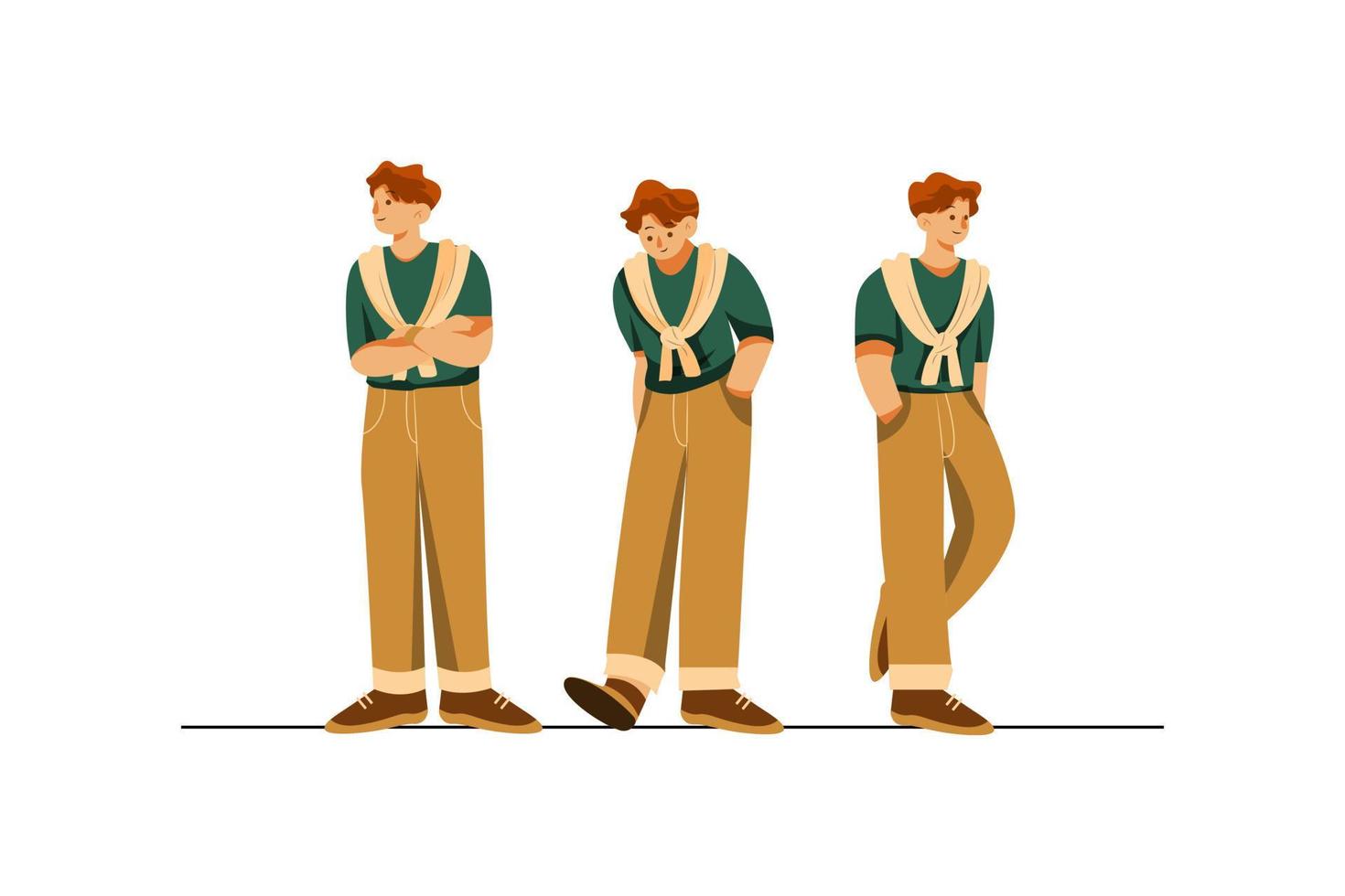 Character Poses Flat Illustrations Concept vector