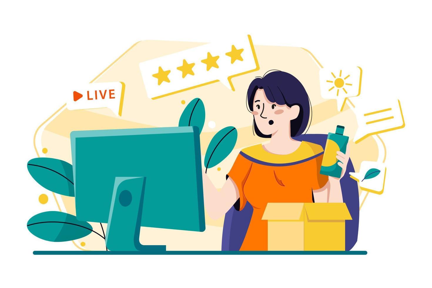 Live product review vector