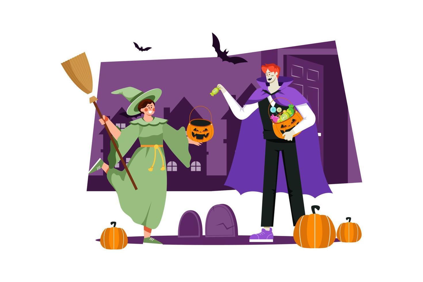 Halloween Illustration concept. Flat illustration isolated on white background vector