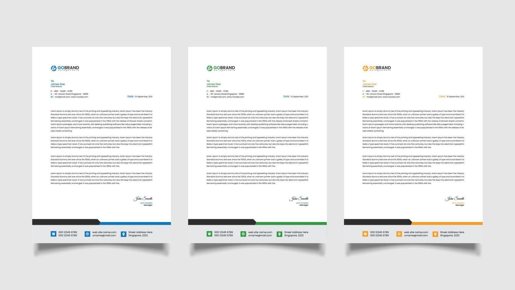 Probational Business letterhead template vector design
