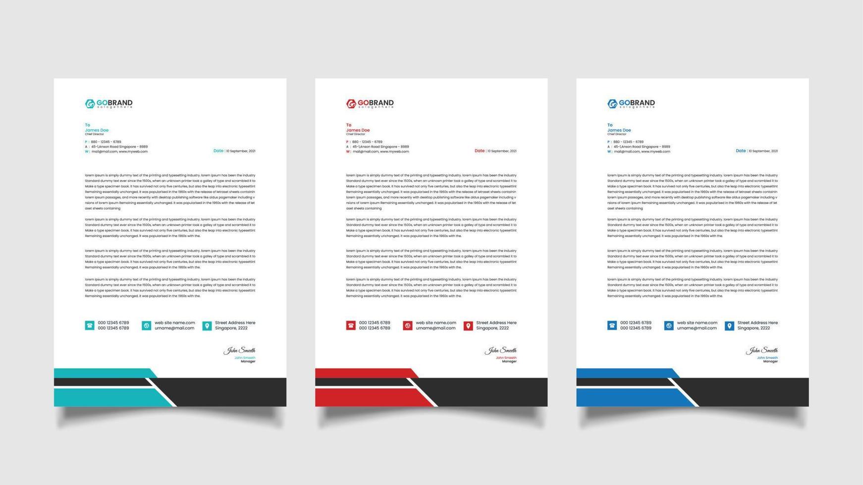 Modern corporates letterhead template design vector