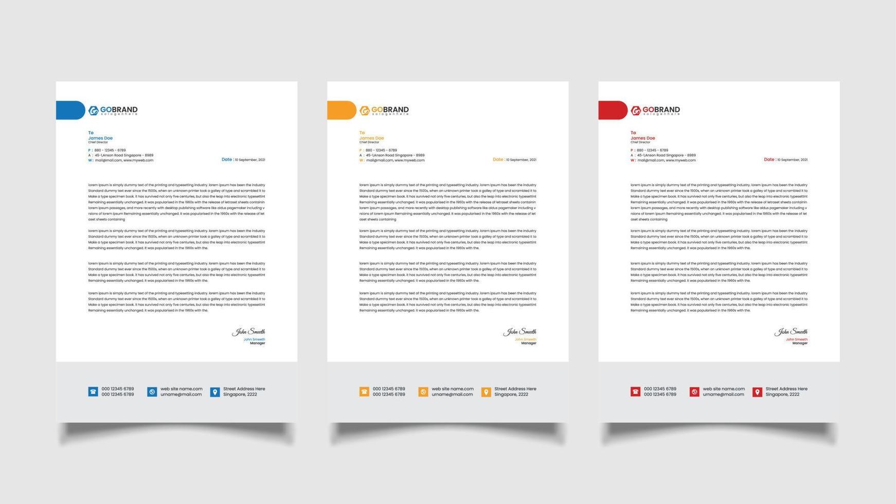 Modern corporates letterhead template design vector