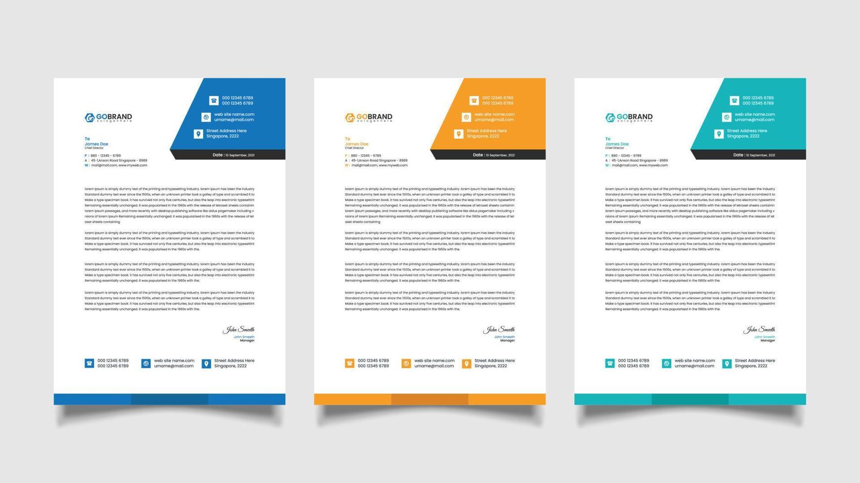Modern Professional Letterhead Template vector