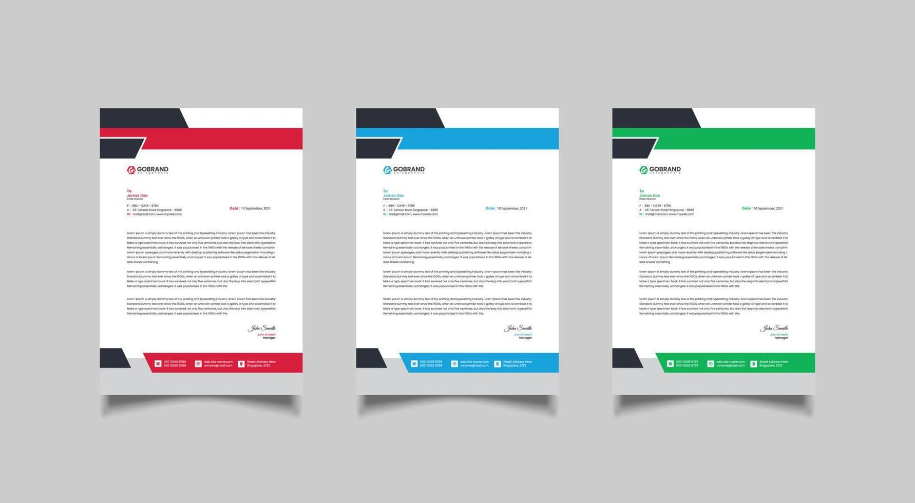 Modern letterhead design template for your project. vector