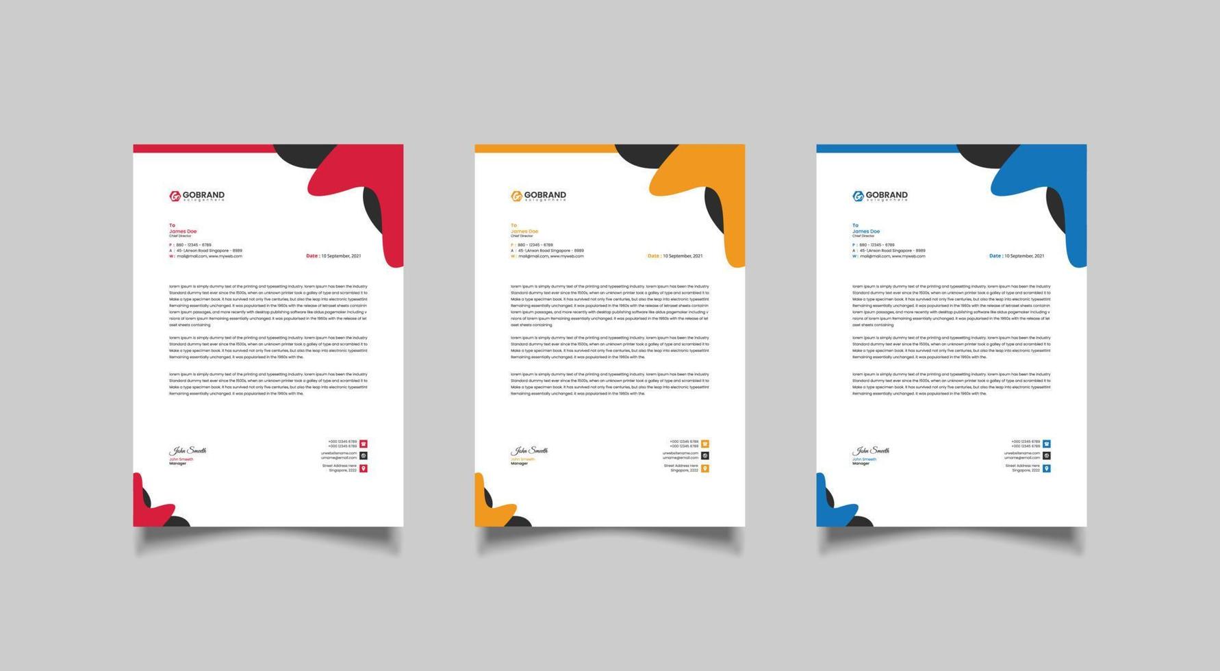 Modern letterhead design template for your project. vector