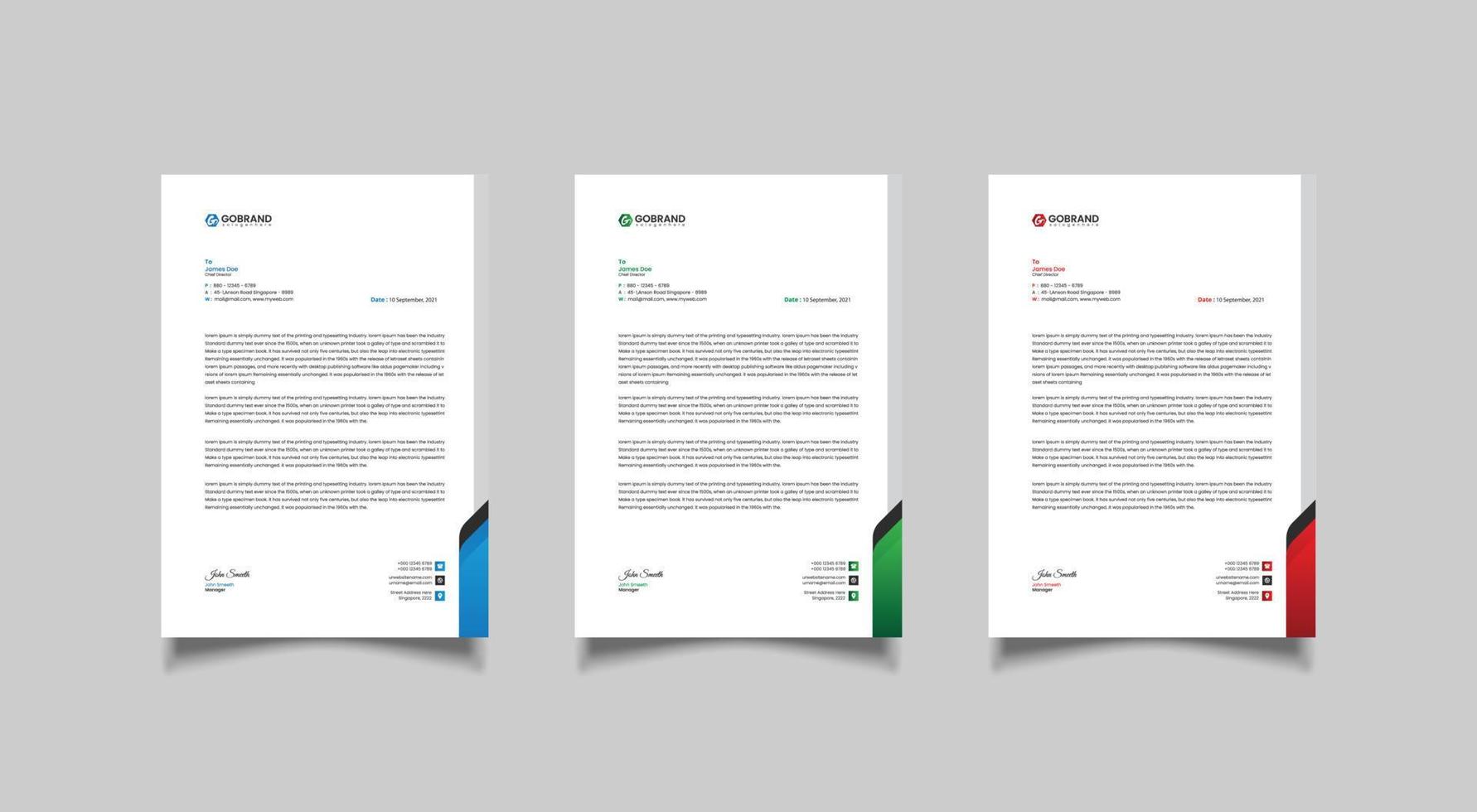 Modern letterhead design template for your project. vector