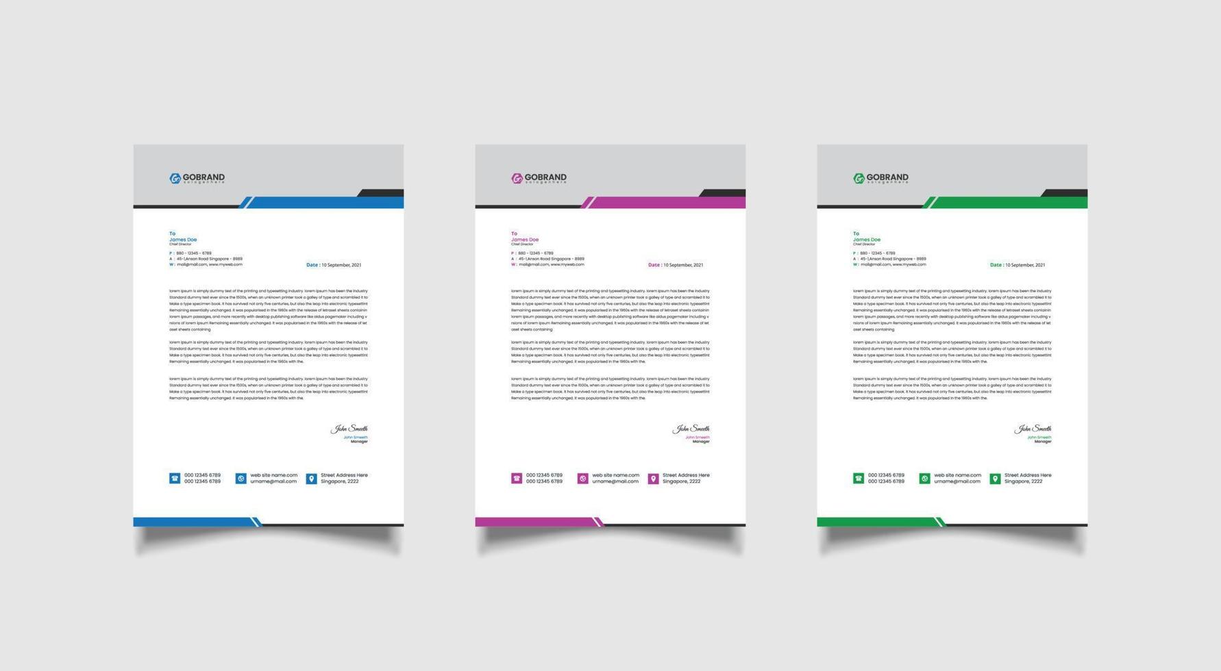 Minimalist simple letterhead template design vector