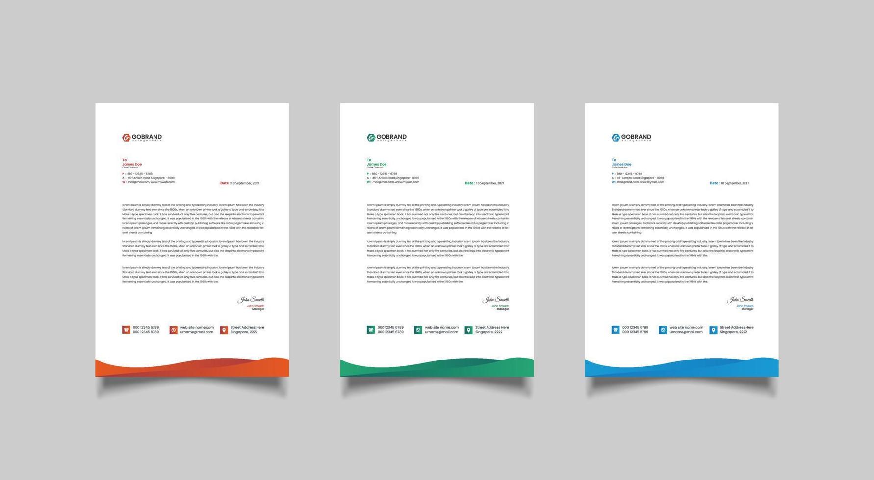 Minimalist simple letterhead template design vector