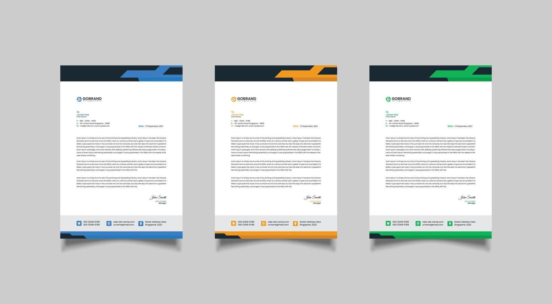 Minimalist simple letterhead template design vector