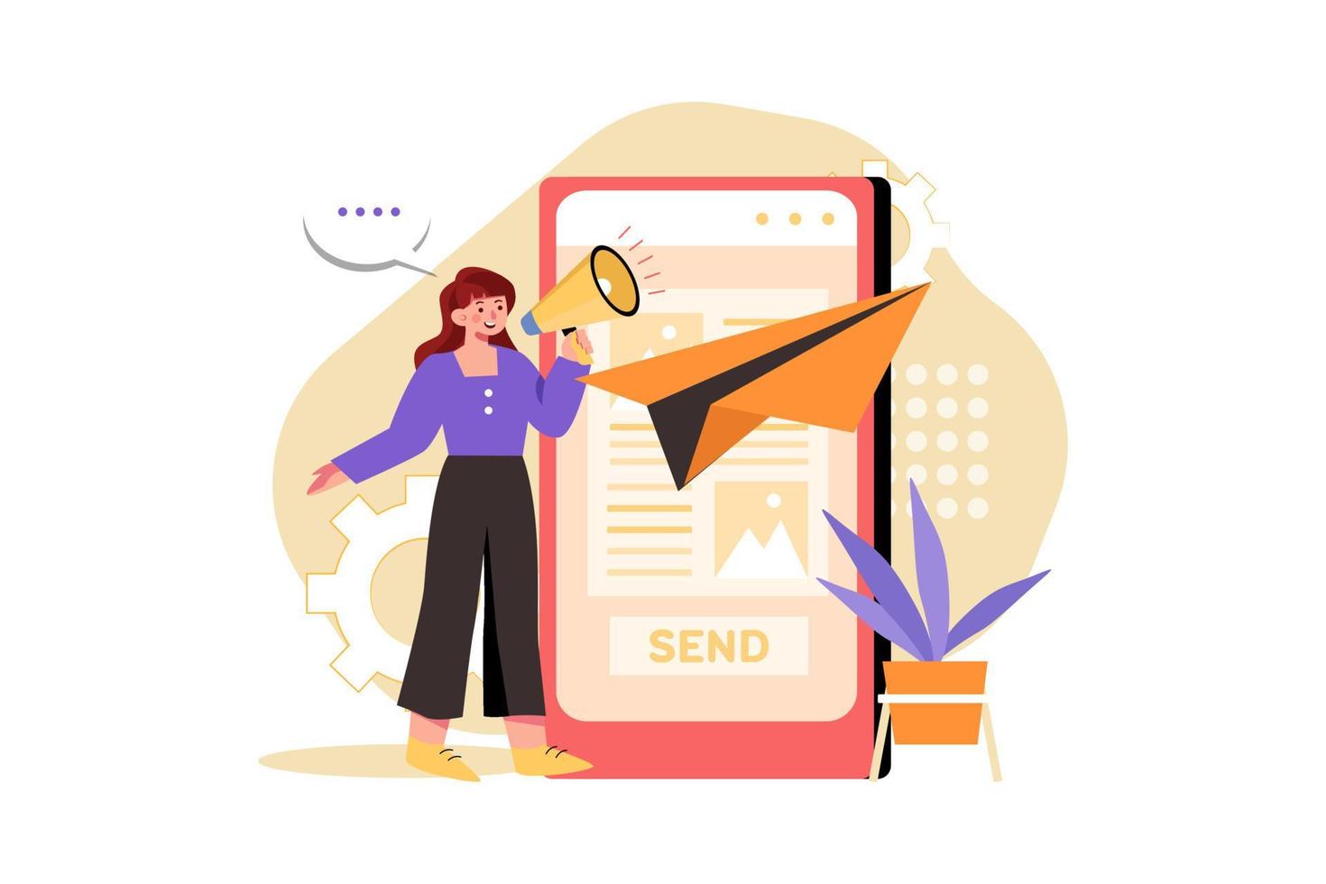 Email Marketing Flat Illustrations Concept vector