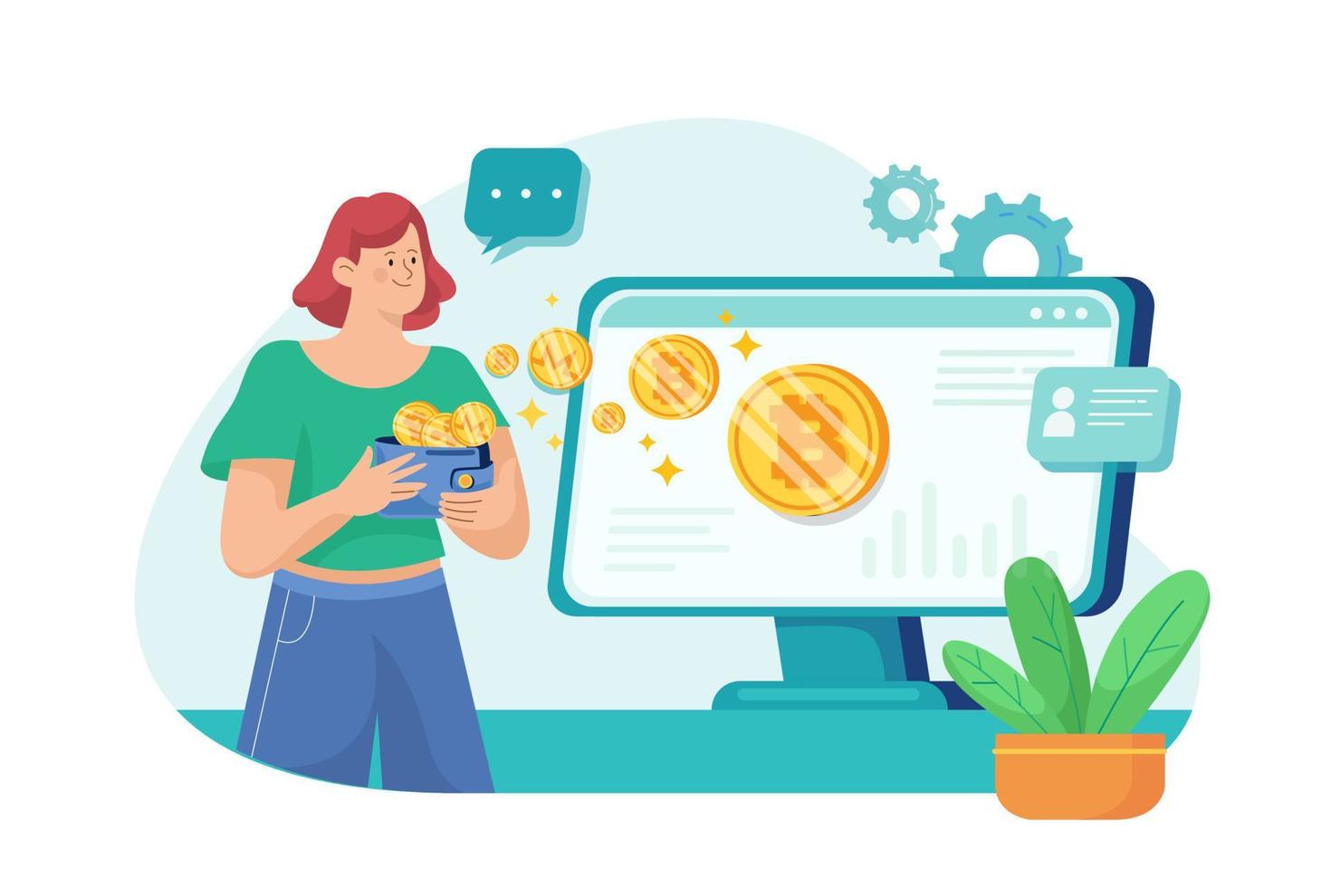 Bitcoin Transfer to The Wallet vector