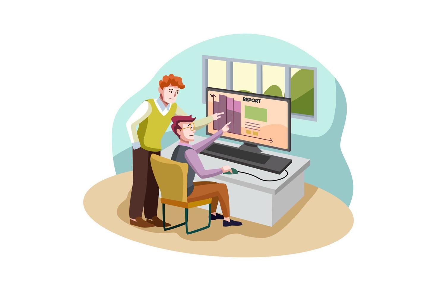 Business Reports flat Illustration concept vector