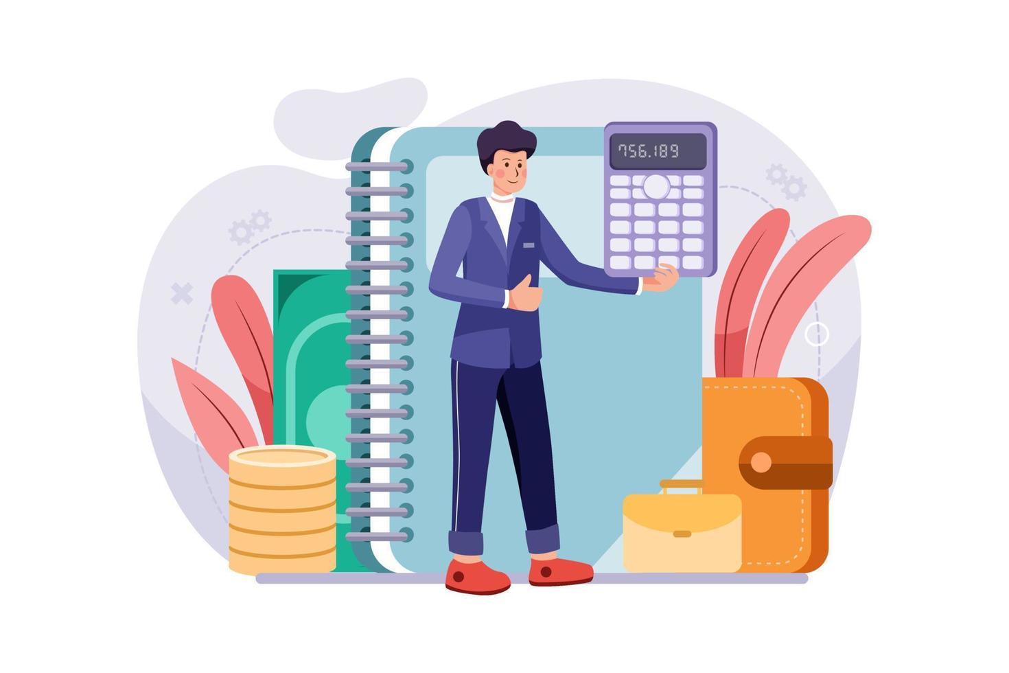 Accounting Manager flat Illustration concept vector